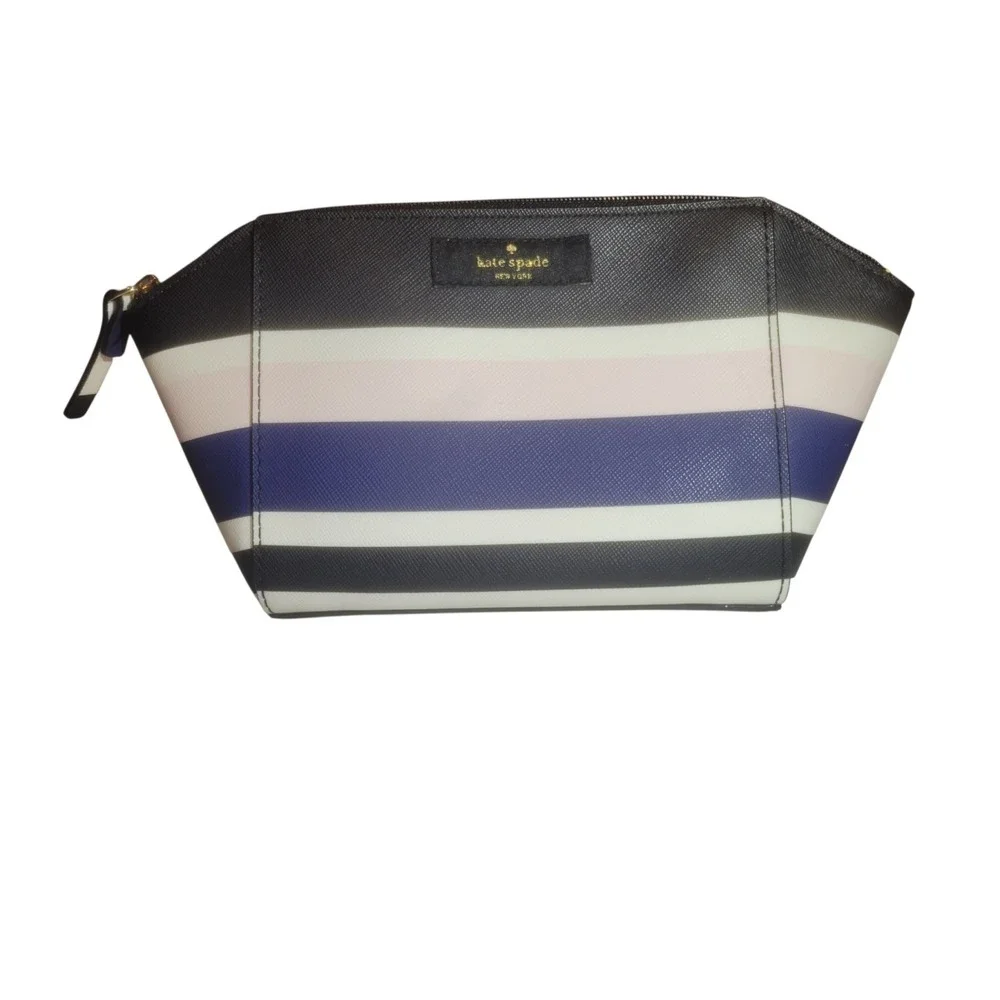 Kate Spade Grove Street Classic Multi Color‎ Strips Leather Pouch